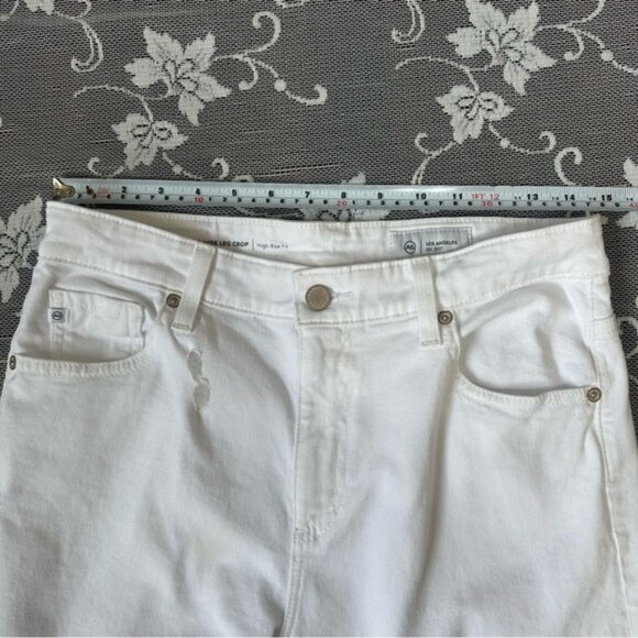 Adriano Goldschmied  The Saige High Rise Wide Leg Crop in White Sz 27 - Picture 8 of 13